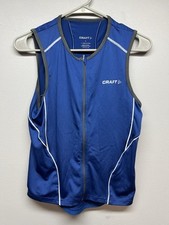 Men  s Large Craft Sports Sleeveless Tri Top Cycling Blue L1 Ventilation