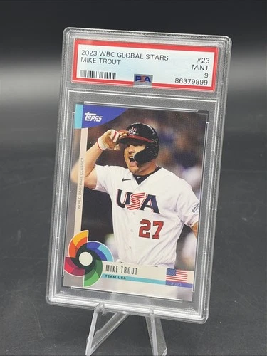 2023 Topps WBC Global Stars Mike Trout, #23, Team USA PSA Mint 9