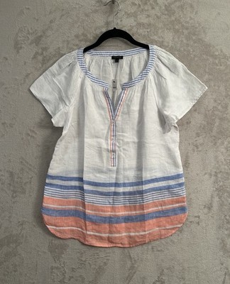 Talbots Limen Flutter Sleeve Tunic Popover Size S Nautical Beachy Coastal Resort
