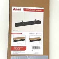 48" Under Desk Cable Management Tray Organizer Clamp or Screw Mount Black