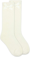 Girls' Pointelle Bow Knee High Socks 1 Pack
