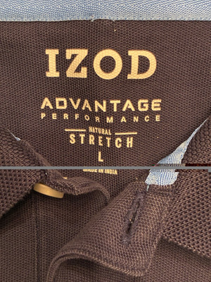 IZOD Advantage Performance Stretch Polo Shirt Dark Brown Men's Size L
