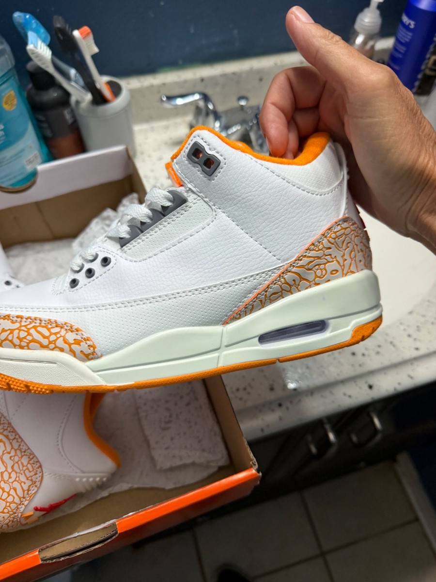Air Jordan 3 retro orange white size 7 mens new in box | eBay