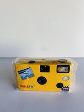 QuickPix Disposable 35mm Film Camera Flash 27 Photos Vintage New Sealed Yellow
