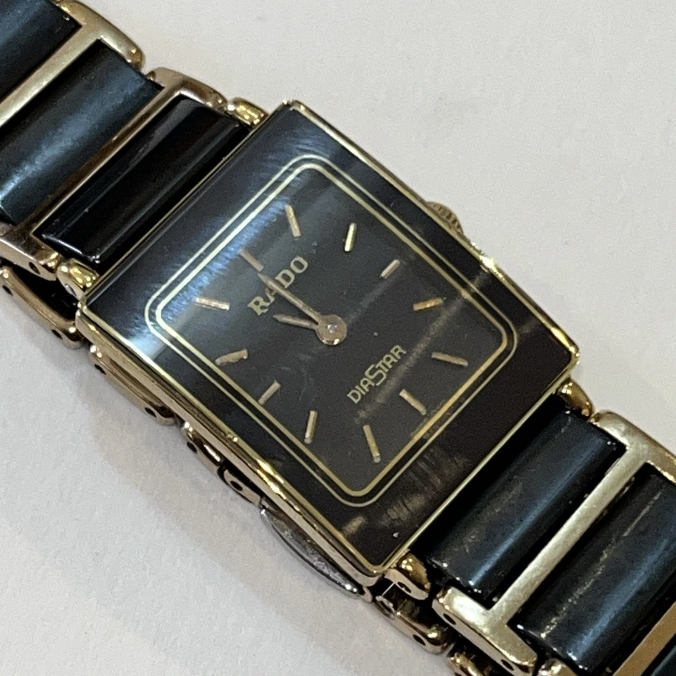 Reloj de cerámica vintage Rado DiaStar para dama 18 mm cuarzo 153.0249.3N Swiss Runs Foto 2 de 4