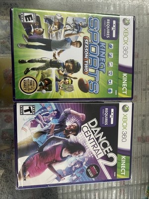 Kinect Sports Season Two & Dance Central 2 Xbox 360 Brand New Bundle
