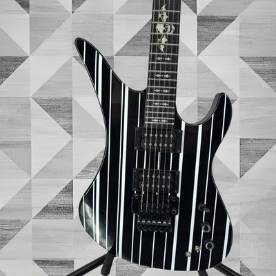 Schecter Synyster Gates Custom-S Electric Guitar - Black & Silver Pinstripes