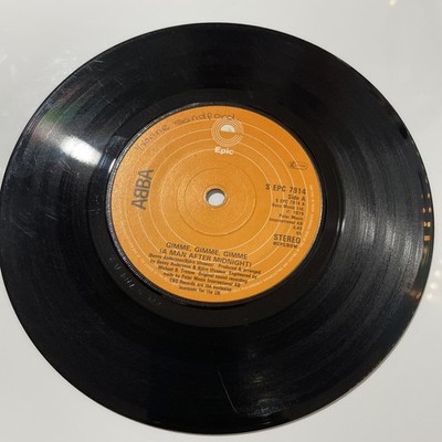 ABBA - Gimme! Gimme! Gimme! (A Man After Midnight) (1979 UK 7  Epic) VG+ FREEPOS