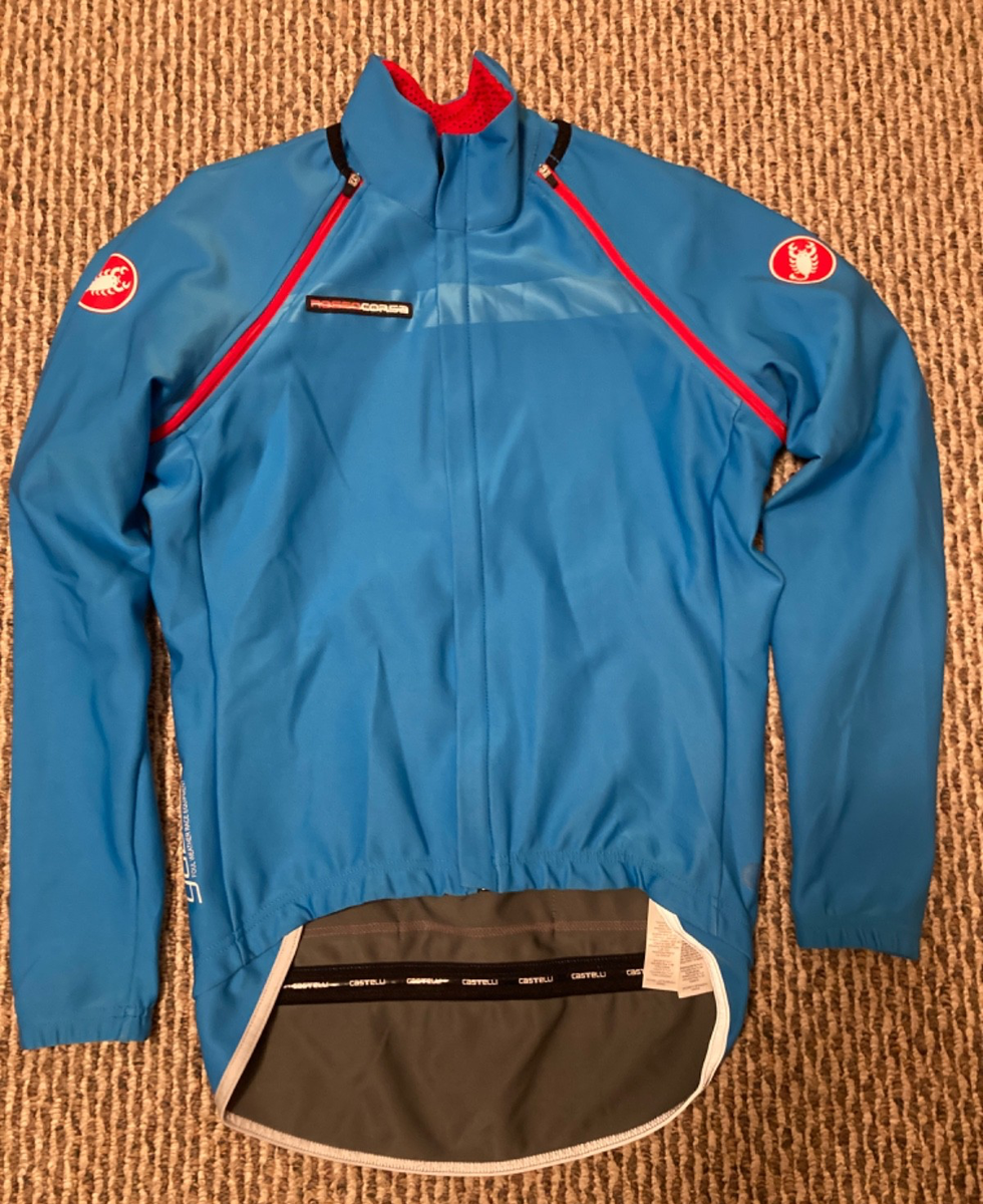 Castelli Rosso Corsa Gabba Cycling Jacket Large Windstopper Zip