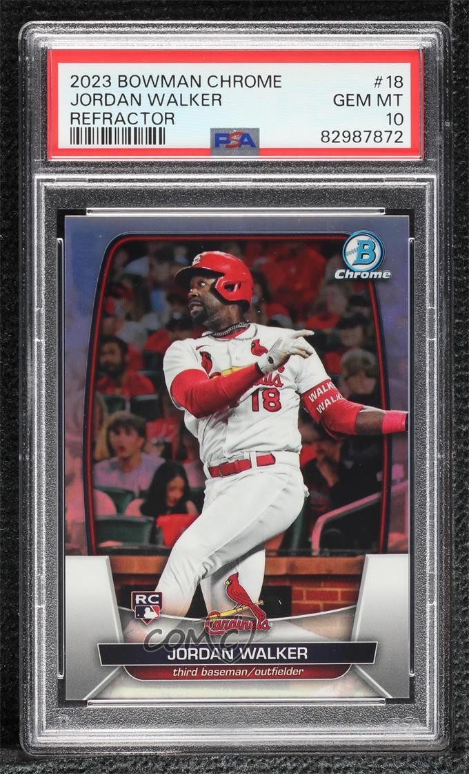 2023 Bowman Chrome Refractor /499 Jordan Walker #18 PSA 10 GEM MT Rookie RC 14dq