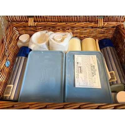 VTG The Brexton Collection Picnic Basket 1984 Blue White NOS | eBay