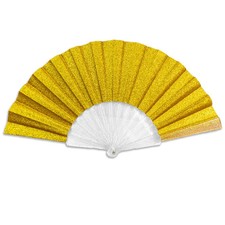 Glitter Gold Small Hand Fan Clear Handle Fan Glitter Rave Boot on Ground Fan