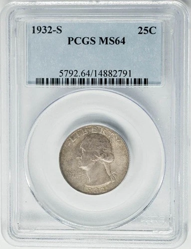 1932-S Washington Quarter 25c MS64 PCGS 950738-6