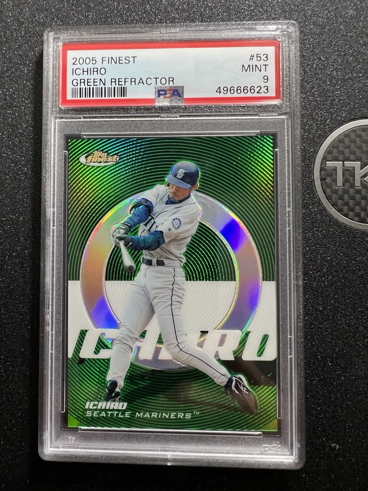 2005 FINEST Green REFRACTOR #53 ICHIRO SUZUKI HOF /199 PSA 9