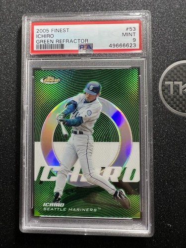 2005 FINEST Green REFRACTOR #53 ICHIRO SUZUKI HOF /199 PSA 9