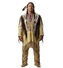 Handmade Buckskin Suede War Shirt Regalia w/ Fringe Beaded Detail Powwow NA830