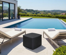 - Tavolino Da Esterno Faenza, Tavolino Contenitore Multiuso, Ripiano Basso Effet