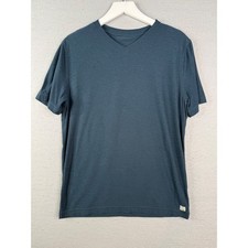 Vuori Strato V-Neck T-Shirt Mens Large Blue Heathered Performance Short Sleeve
