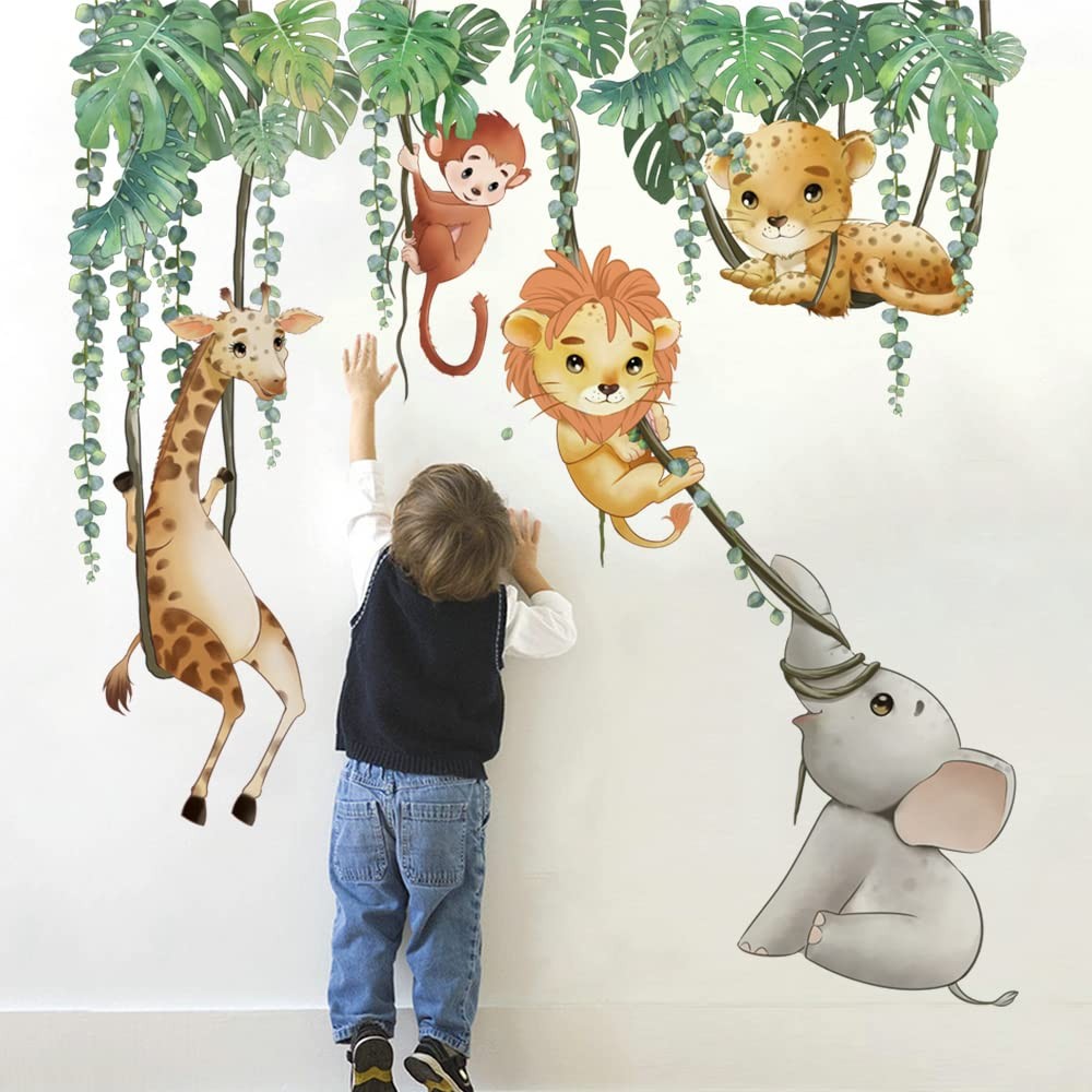 Stickers muraux animaux de la jungle pour relooker une chambre d'enfant sans peinture ni travaux