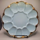 Vintage Anchor Hocking Delphite Blue Deviled Egg Serving Dish Plate