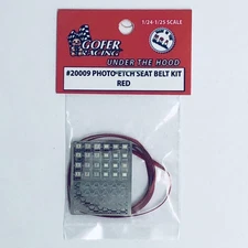 Gofer Racing 1/25 Photo-etch Seat Belt Kit Red 20009