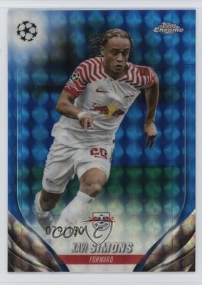 2023-24 Chrome UEFA Club Competitions Blue Geometric Refractor Xavi Simons 13bp