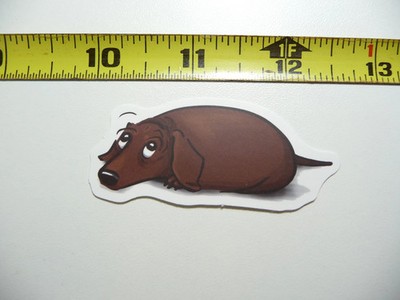 DACHSHUND LAYING SUSPICIOUS SMALL STICKER DECAL DOG PET DOXIE WIENER LOVE LOVER
