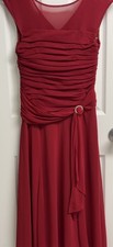Valentines Red Cocktail Party Dress Tea-length Sleeveless Rhinestone Trim 10P