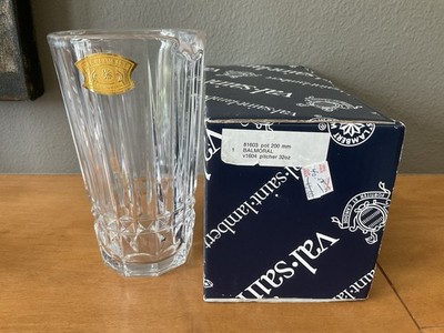 New Val Saint Lambert Balmoral Cut Crystal Water Pitcher 32 oz/7.75'', Signed Vtg