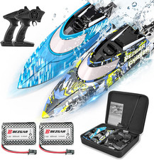 RC Boat, 2 Packs 12 Inch Fast Speed RC Boat 30 KPH with a Portable Suitcase for