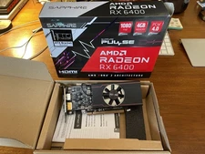 AMD Sapphire Pulse AMD Radeon RX 6400 4GB GDDR6 LOW PROFILE Single Slot HDMI DP
