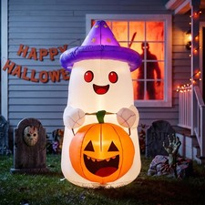 5 FT Halloween Inflatable Ghost Decoration Pumpkin Outdoor White