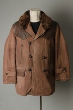 VTG 50S French Canadienne Mackinaw Jacket Fur Lining and Collar