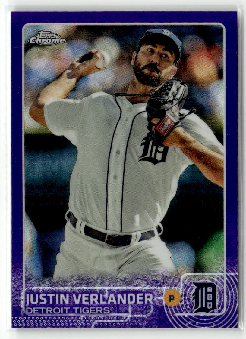 2015 Topps Chrome #191 Justin Verlander Purple Refractor #/250