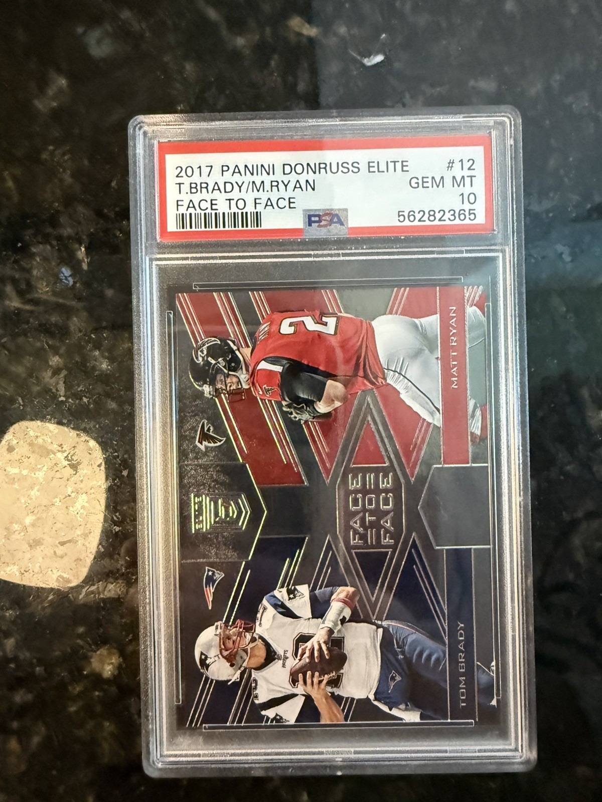 2017 Panini Donruss Tom Brady PSA 10 Tom 8/299 view 3