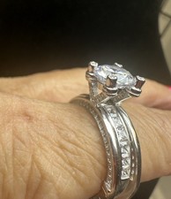 925 Sterling Silver and Cubic Zirconia Solitaire Engagement Ring Size 7.5