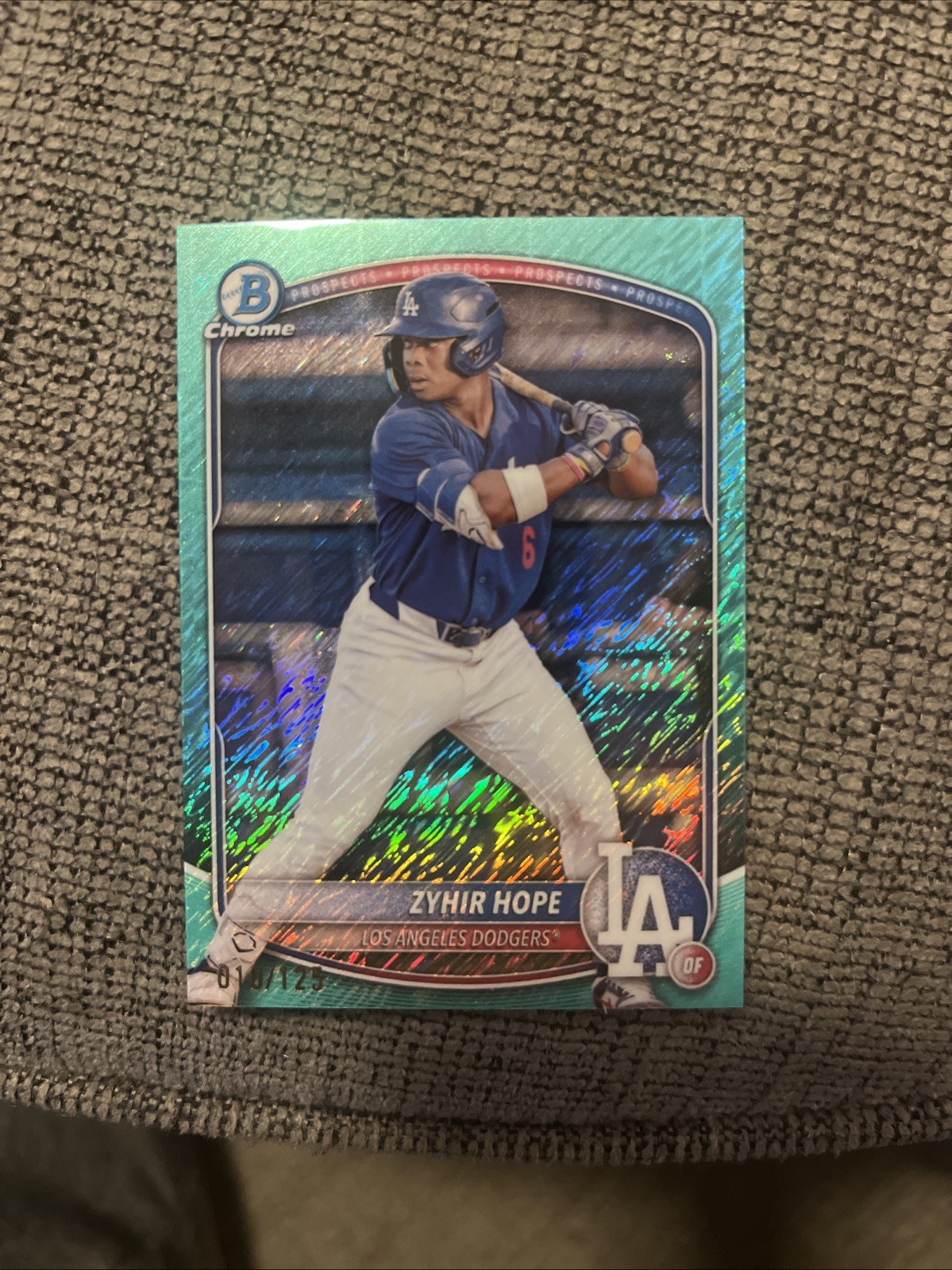 2025 Bowman Chrome Prospects Zyhir Hope #BCP-2 Aqua Shimmer Refractor /125 (RC)