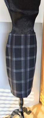 Neuwertig! UK Boutique Bleistiftrock'' Eliane Rose'' in Karo in Grautönen Gr. 36