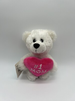 Dan Dee white Teddy Bear Stuffed Animal Plush 6 