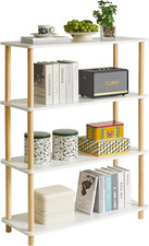Modern 4-Tier Wooden Open Bookcase - Stylish Storage for Home Office