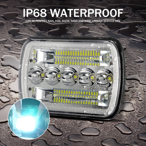 5x7" 7x6 LED Headlights Hi/Lo DRL Beam Fit for Jeep Wrangler Wagoneer J10 J20 - Bild 5 von 12