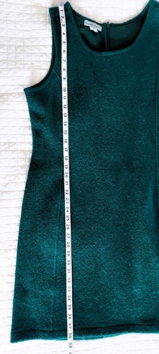 Vintage Stephanie Andrews tank shift dress jumper boiled wool green 14 - Picture 10 of 10