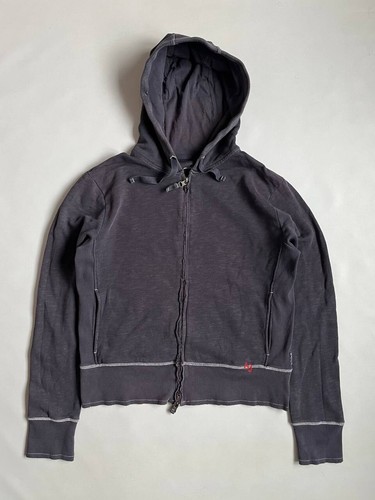 Vintage Y2K Armani Jeans Men Blue Faded Full Zip Hoodie Size XL