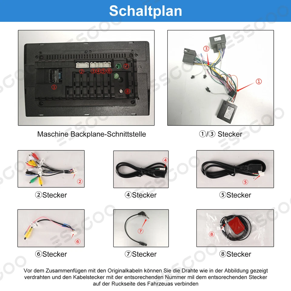 Für Mercedes Benz Vito 3 W447 2014-2020 Android 14 Autoradio GPS Carplay 4+64GB - Bild 3 von 4