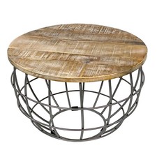 Couchtisch Wohnzimmer-Tisch rund  ø 55 cm  Beistelltisch Metall Gestell Tischpla