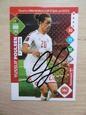 Yussuf Poulsen autograph signed TC Topps Road to Fifa World Cup "Denmark"