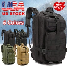 30L Military Black Tactical Backpack Rucksack Camping Hiking Bag Outdoor Travel