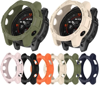 THE STRAP WAREHOUSE Case For Garmin Fenix 7 7S 7X Epix Pro 42 47 51 Tempered Glass Screen Protector