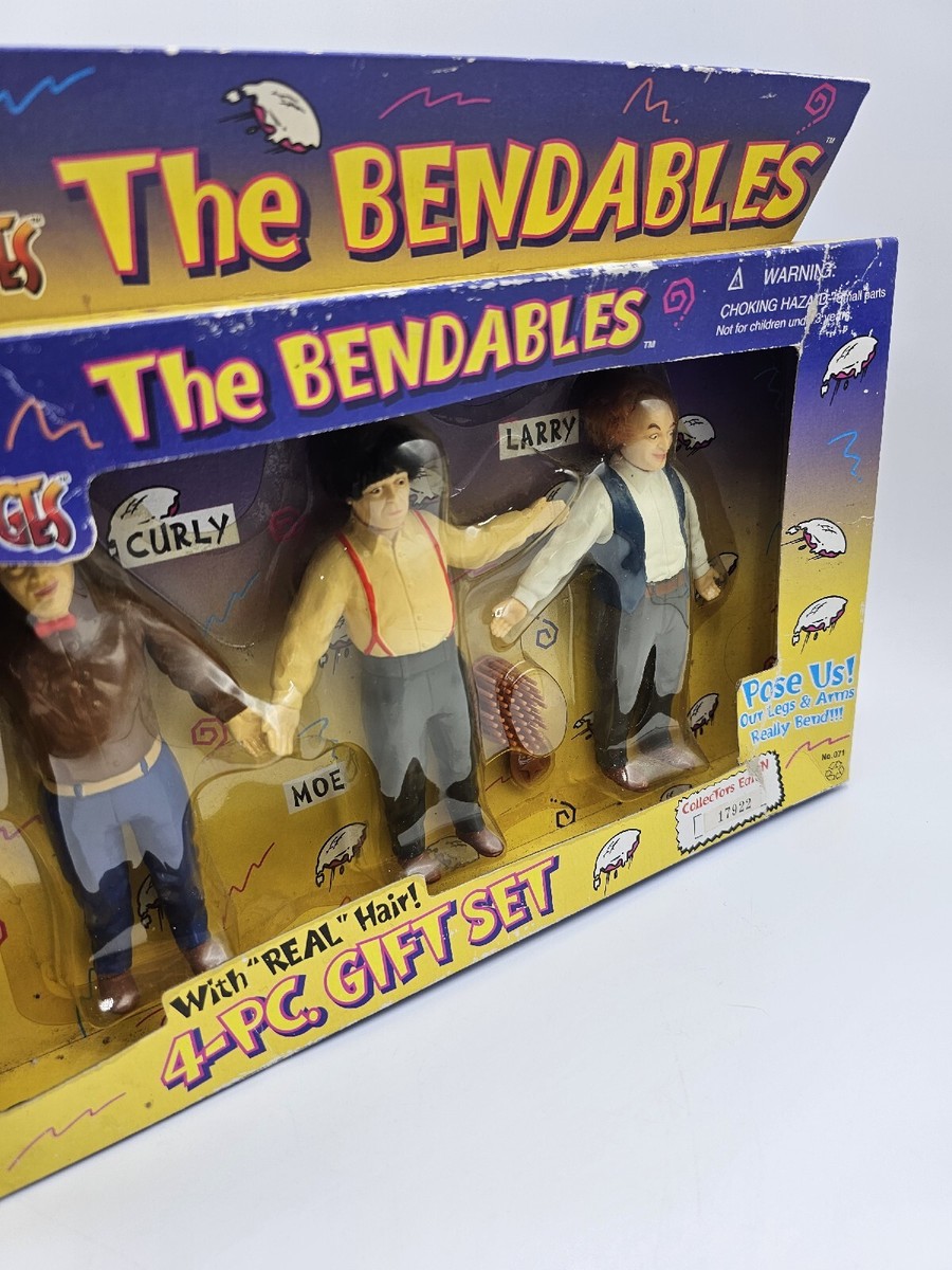 THREE STOOGES THE BENDABLES W/Real Hair 4-PC. NIB Gordy Toy | eBay