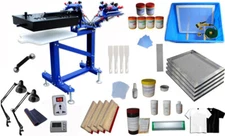 USA Sale 3 Color 1 Station Floor Type Screen Printing Kit Come with Micro-adjust